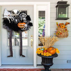 Halloween Hanging Front Door Decor Spooky Pumpkin Wreath