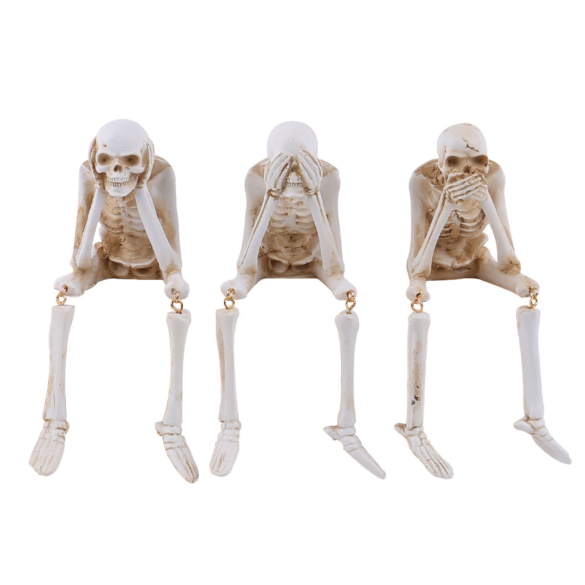 Halloween Craft Decorations Skeleton Frame Don't Listen Don't Look Don't Speak