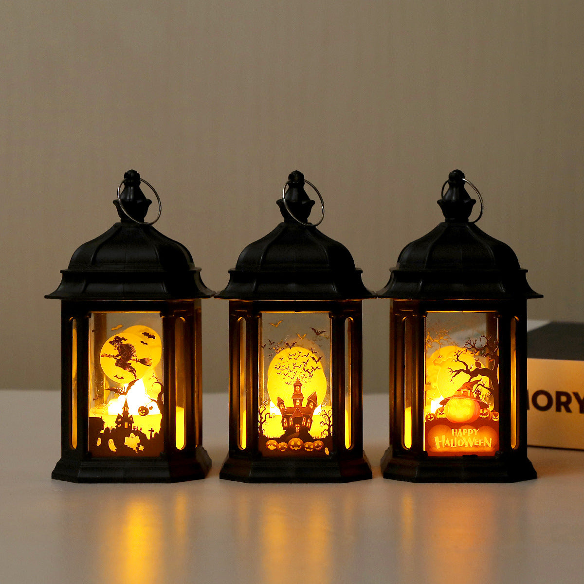 Portable Lantern Halloween Decorations LED Wind Lantern Ornaments