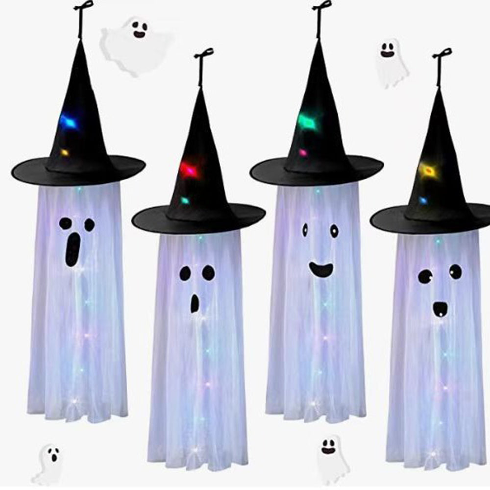 Halloween Decor Hanging Hat Band LED Light Veil Hat