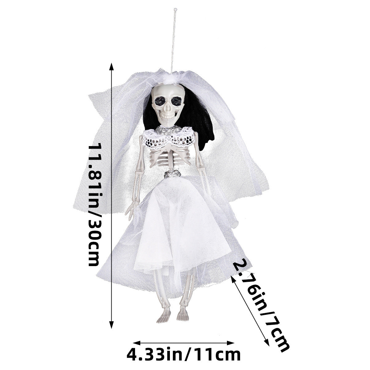 Halloween Skeleton Bride and Groom Ornaments for Party Decorations