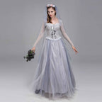Ghost Corpse Bride Costume Dress Zombie Scary Horror Halloween