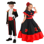 Halloween Day of the Dead Costume Spanish Traditional Cosplay For Children