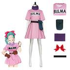 Bulma Cosplay Costume Anime Dragon Ball Pink Fancy Dress Full Set Halloween