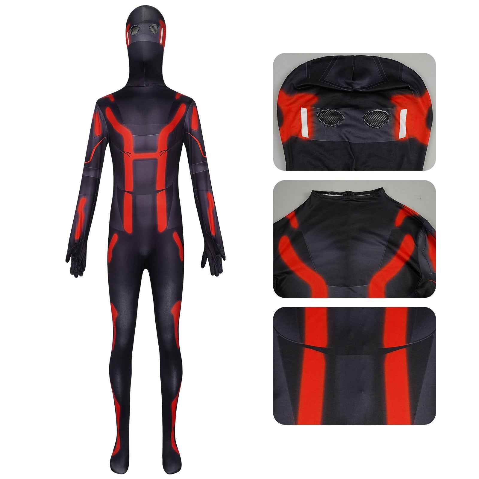 Tron: Legacy Sam Flynn Jumpsuit Bodysuit Mask Ares Cosplay