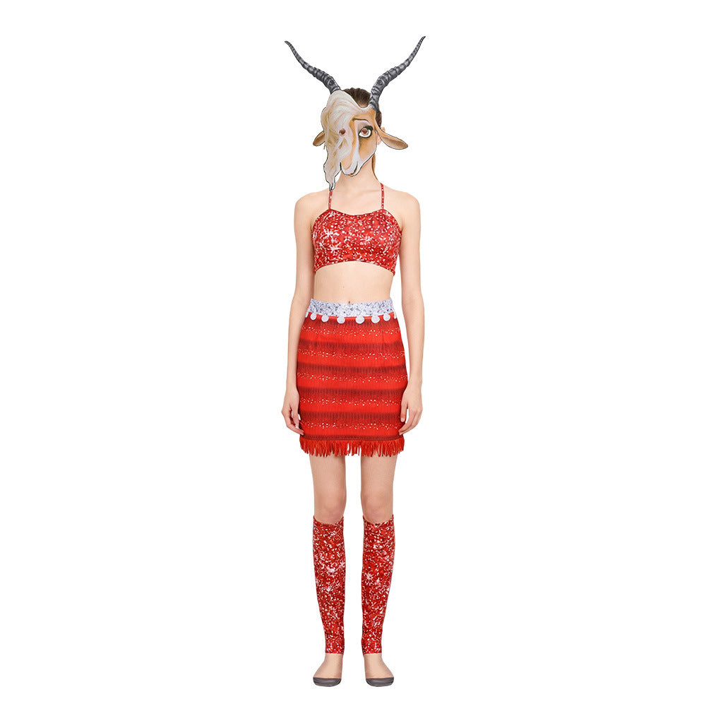 Gazelle Zootopia 2 Red Cosplay Costume Carnival Suit