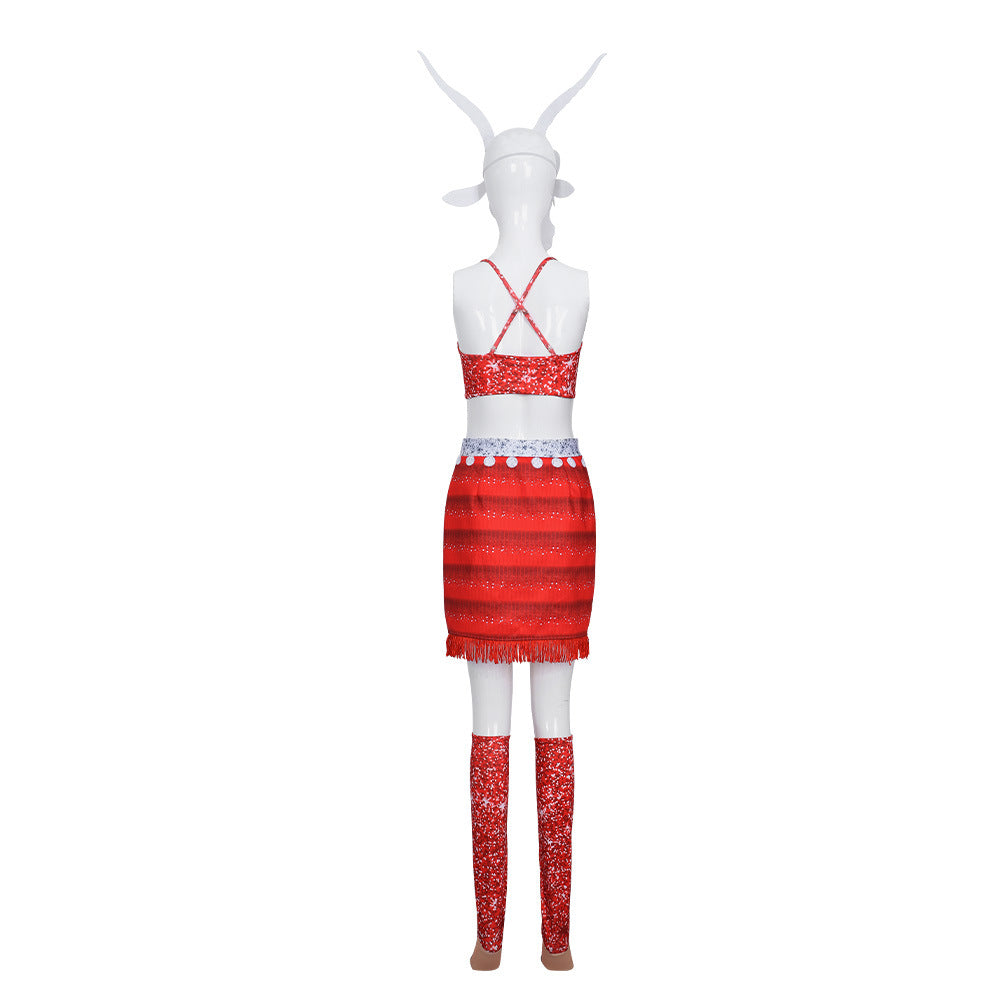 Gazelle Zootopia 2 Red Cosplay Costume Carnival Suit
