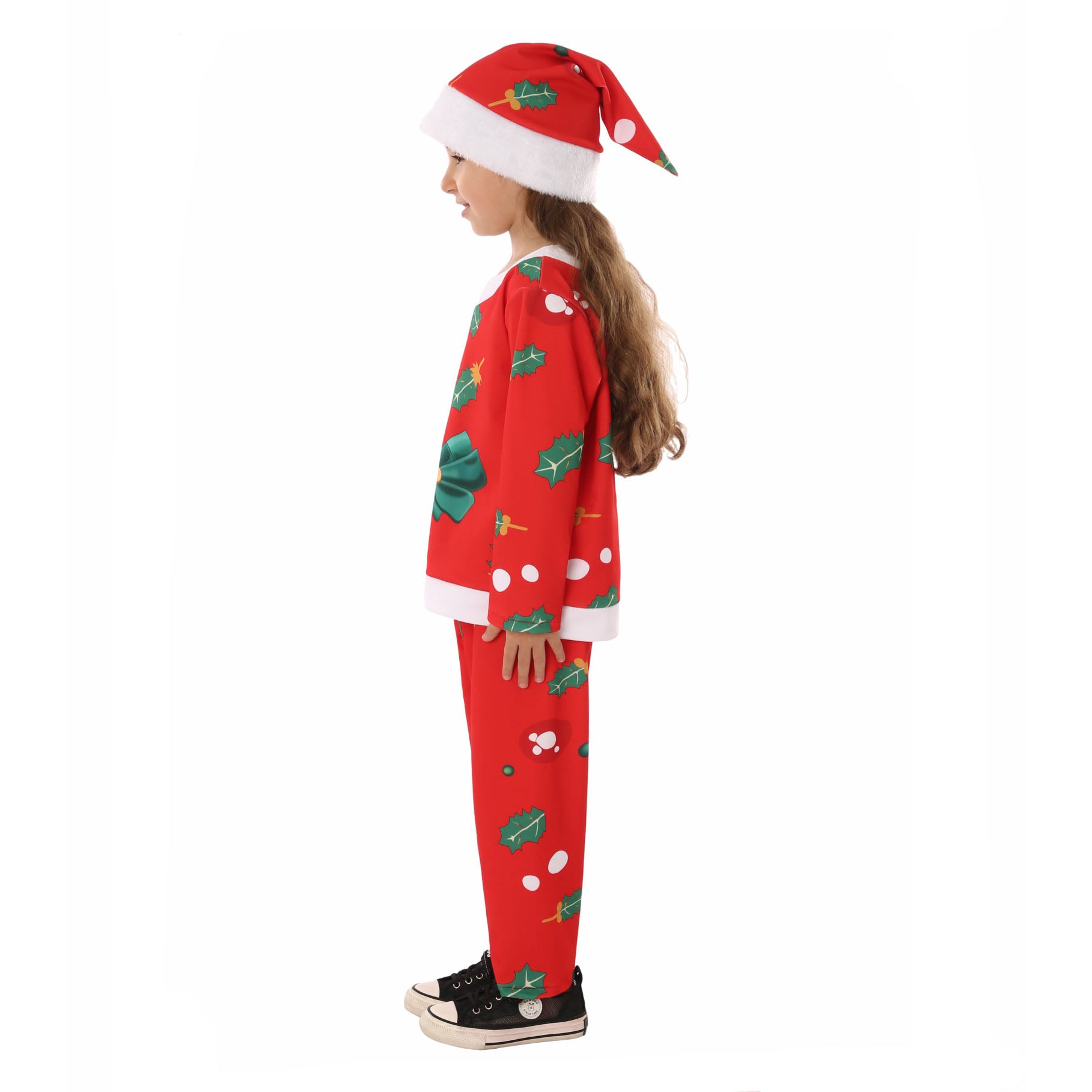 Children's Red Santa Claus Pajama Party Dress up Costume for Kids
