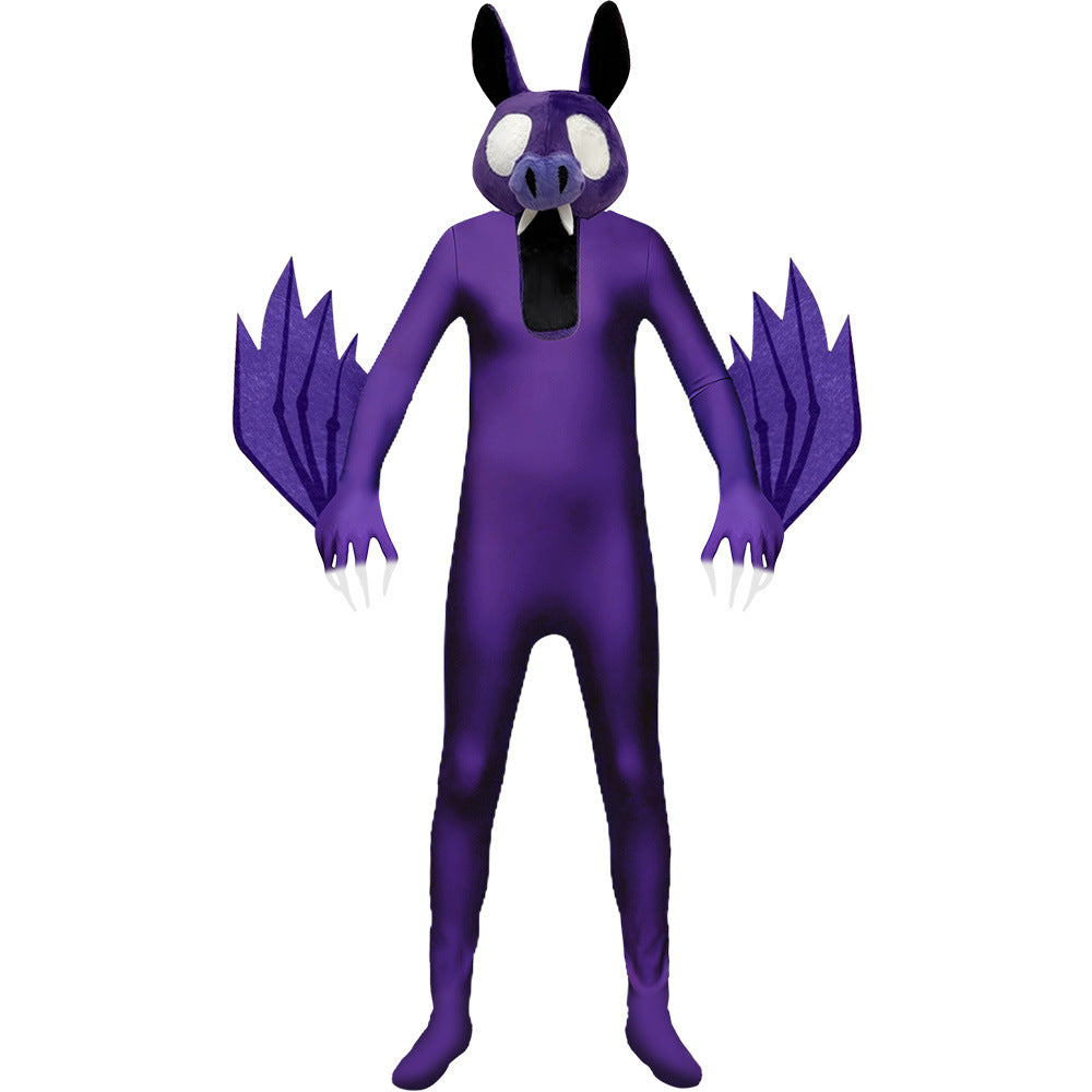 Kids 99 Nights in the Forest Purple Bat Monster Game Cosplay Costume Jumpsuit