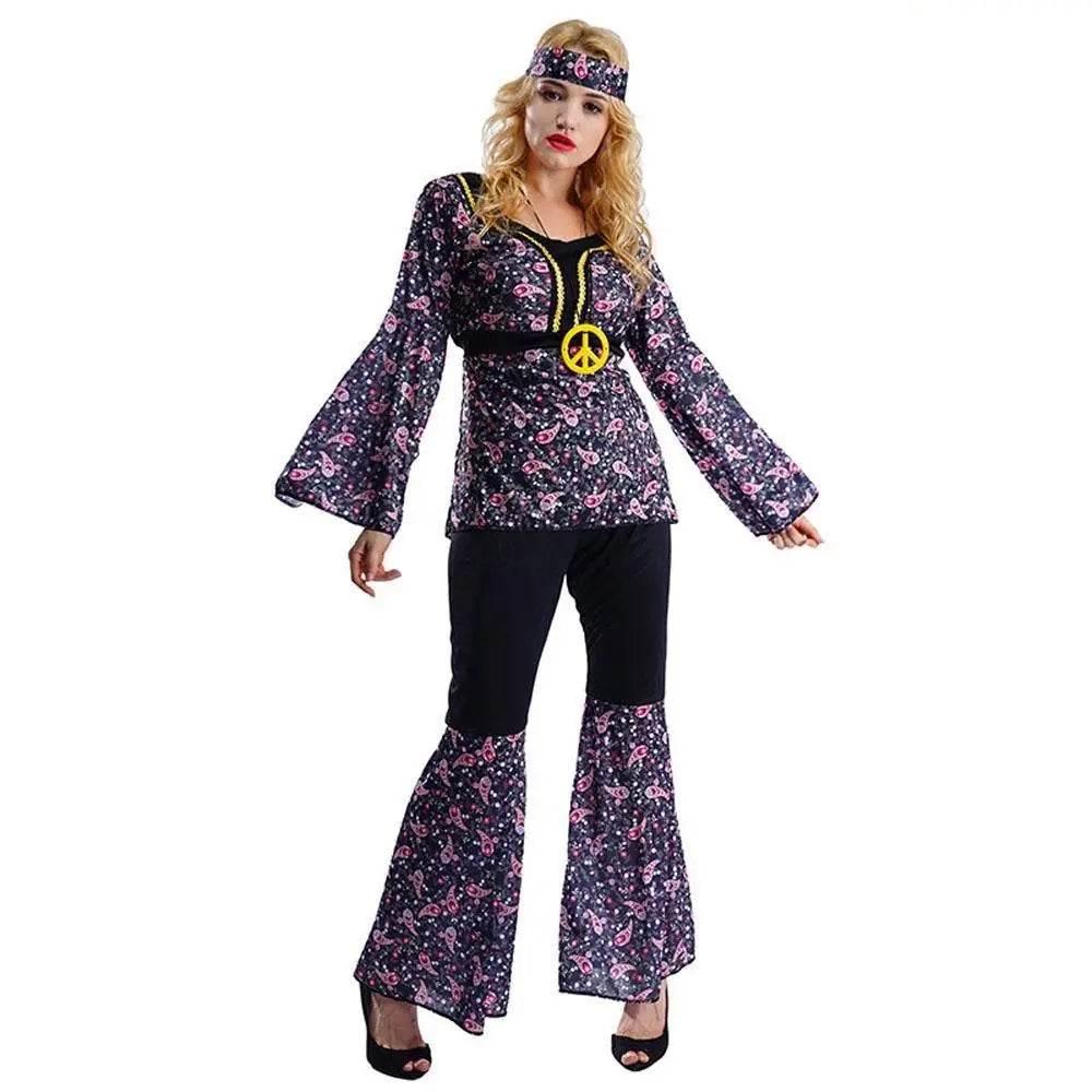 70s Costumes Hip Hop Rock Hippie Vintage Cosplay Halloween Outfit - Azufun