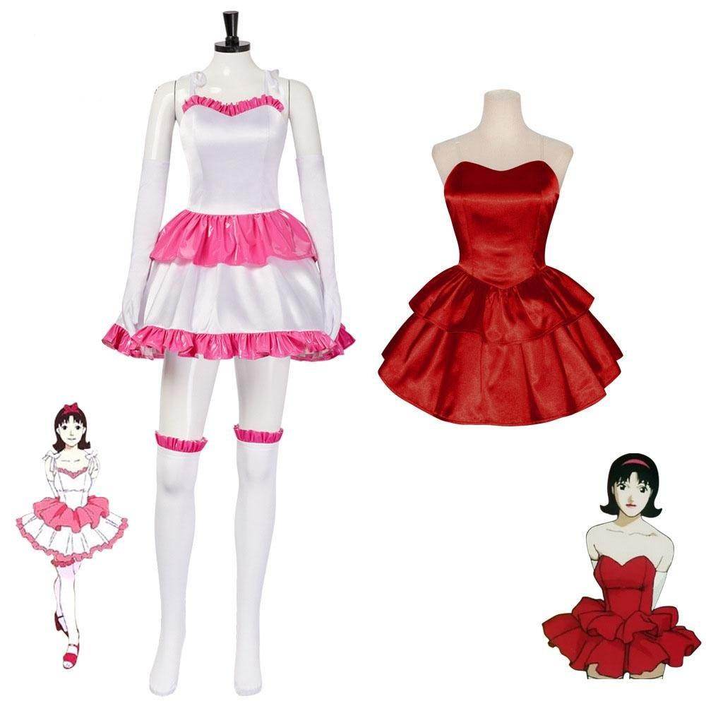 70s Perfect Blue Mima Kirigoe Cosplay Costume Red and Pink Dresses for Women - Azufun