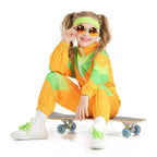 80s Retro Disco Costumes Fancy Dress Cosplay Halloween Jumpsuit For Kids - Azufun
