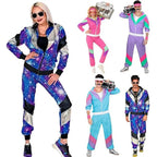 80s Retro Disco Hip Hop Fancy Dress Adult Costume Outfits Carnival Suit - Azufun