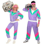 80s Retro Disco Hip Hop Fancy Dress Adult Costume Outfits Carnival Suit - Azufun