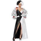 Adult Cruella Duster Costume Dress Uniform Halloween Women - Azufun