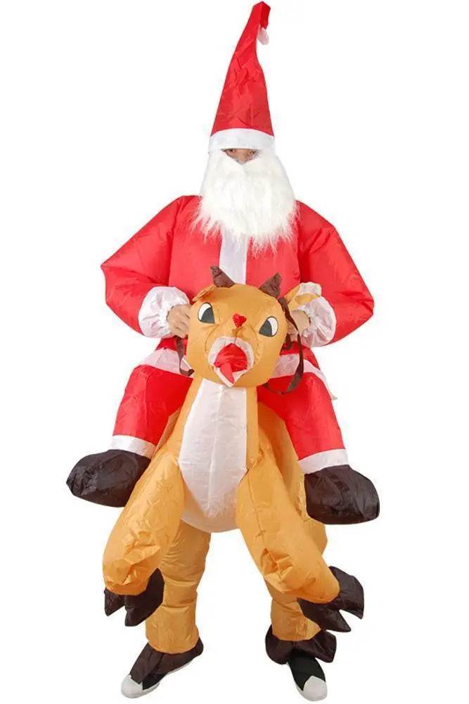 Adult Inflatable Halloween Santa Claus Cosplay Costume Suit - Azufun