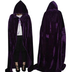 Adult Unisex Hooded Robe Long Cloak Cape Halloween Costume - Azufun