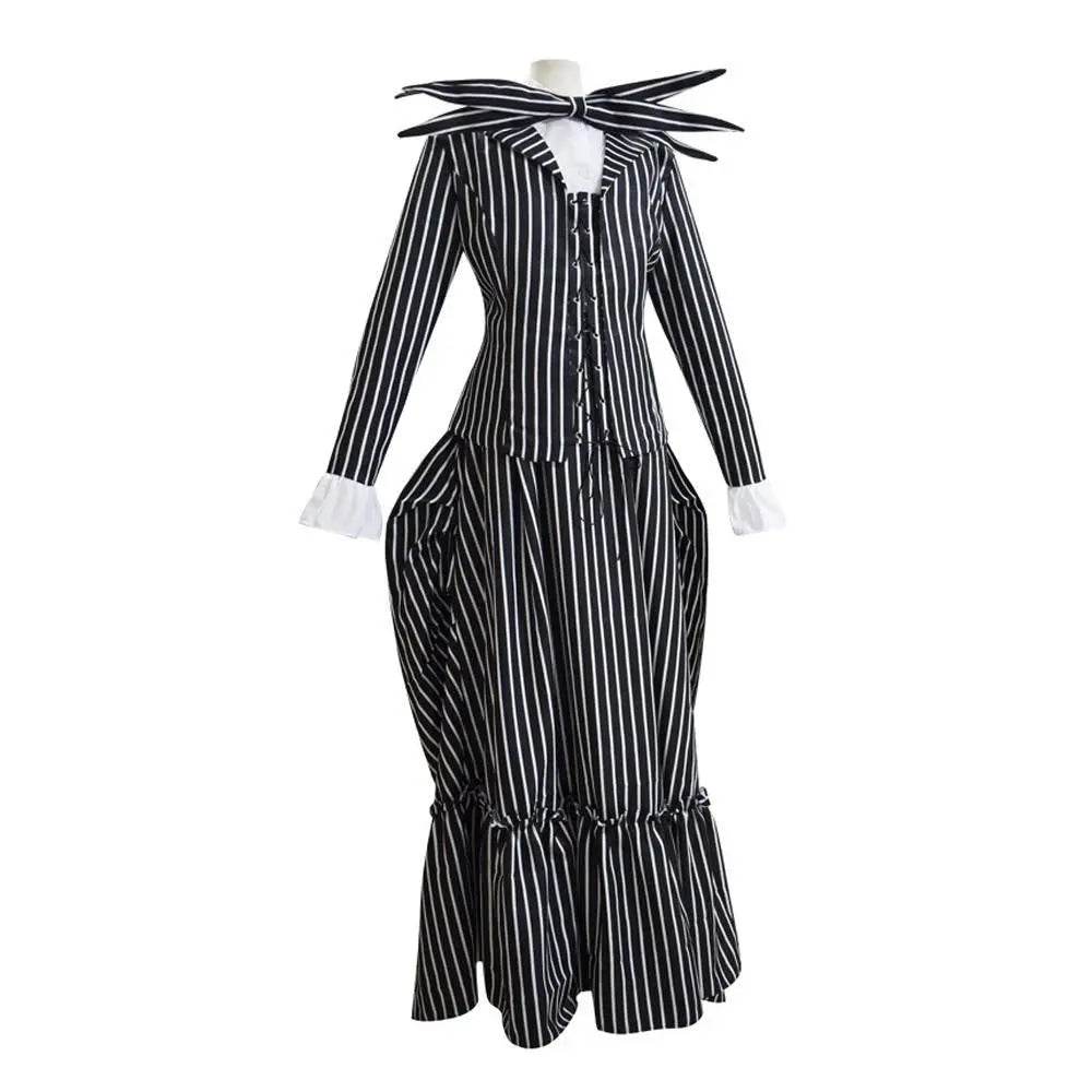Adult kids Jack Skellington Sally Suit Costume The Nightmare Before Christmas for women men Boy Girl full Set - Azufun