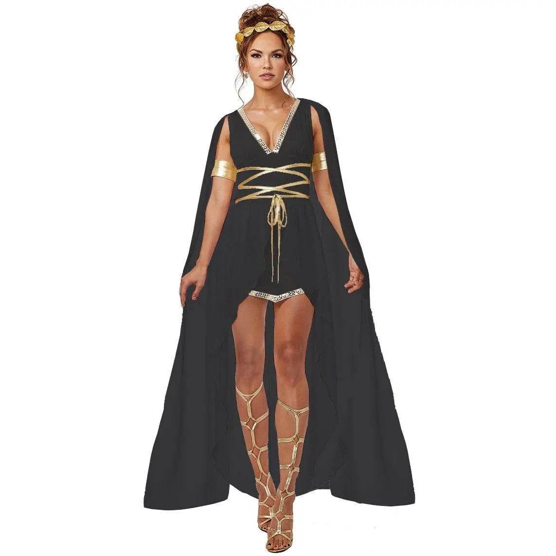Ancient Greek Goddess Cleopatra Athena Cosplay Costume Medieval Dress - Azufun