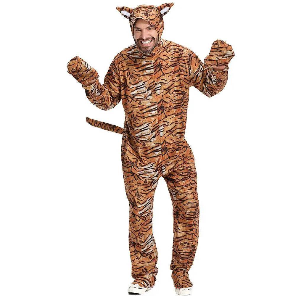Animal Tiger Adult Jumpsuit Cosplay Costume Outfits Carnival Suit - Azufun