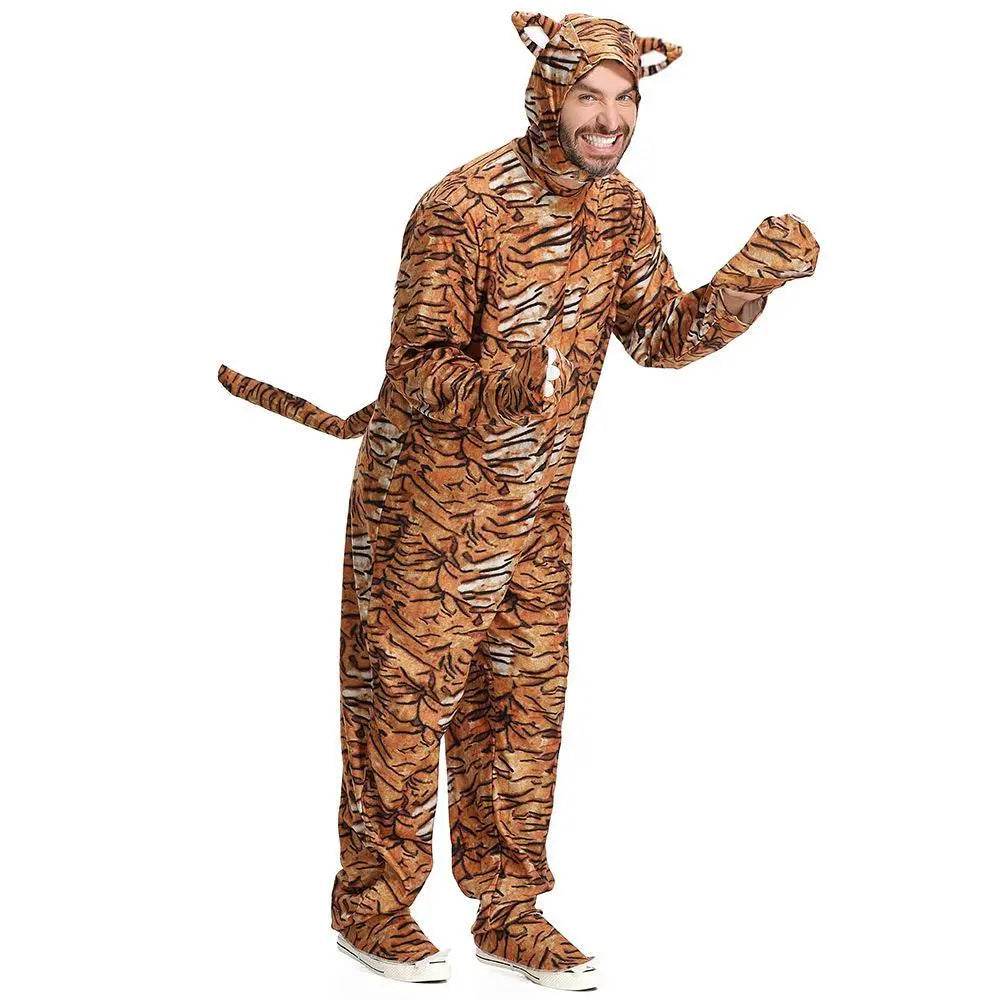 Animal Tiger Adult Jumpsuit Cosplay Costume Outfits Carnival Suit - Azufun