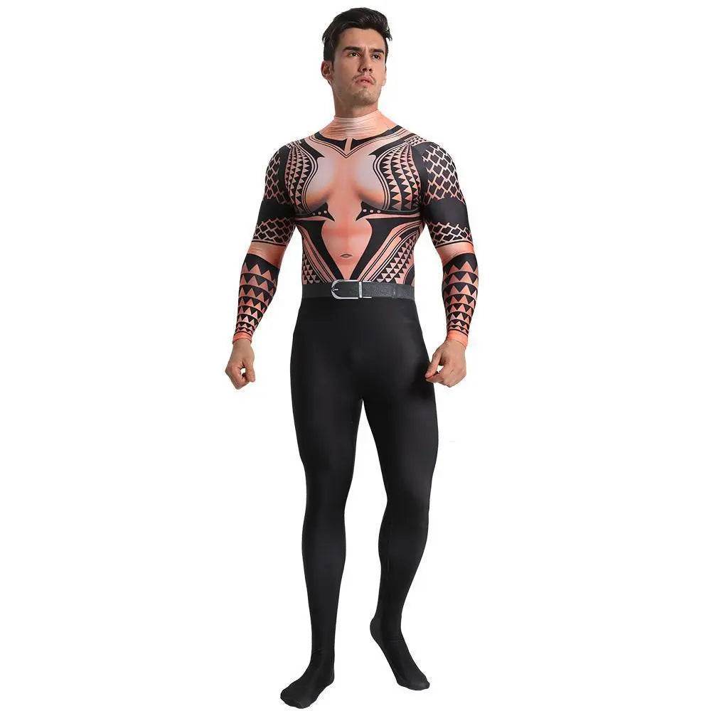 Aquaman Arthur Halloween Fancy Family Cosplay Costume Zentai Jumpsuit - Azufun