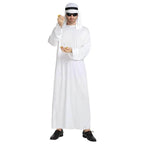 Arab sheik Prince masquerade male pure white Middle East Dubai clothes - Azufun