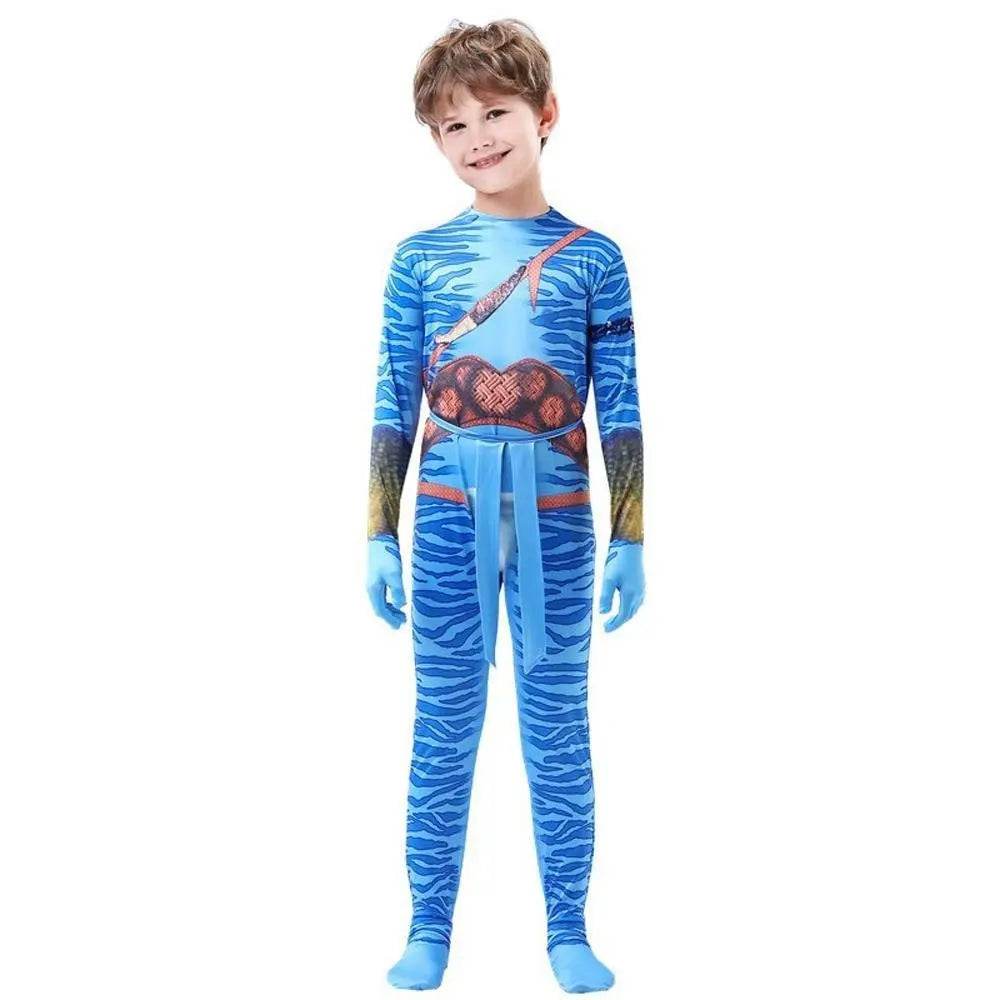 Avatar: The Way of Water Cosplay Costume kids zentai costume jumpsuit - Azufun