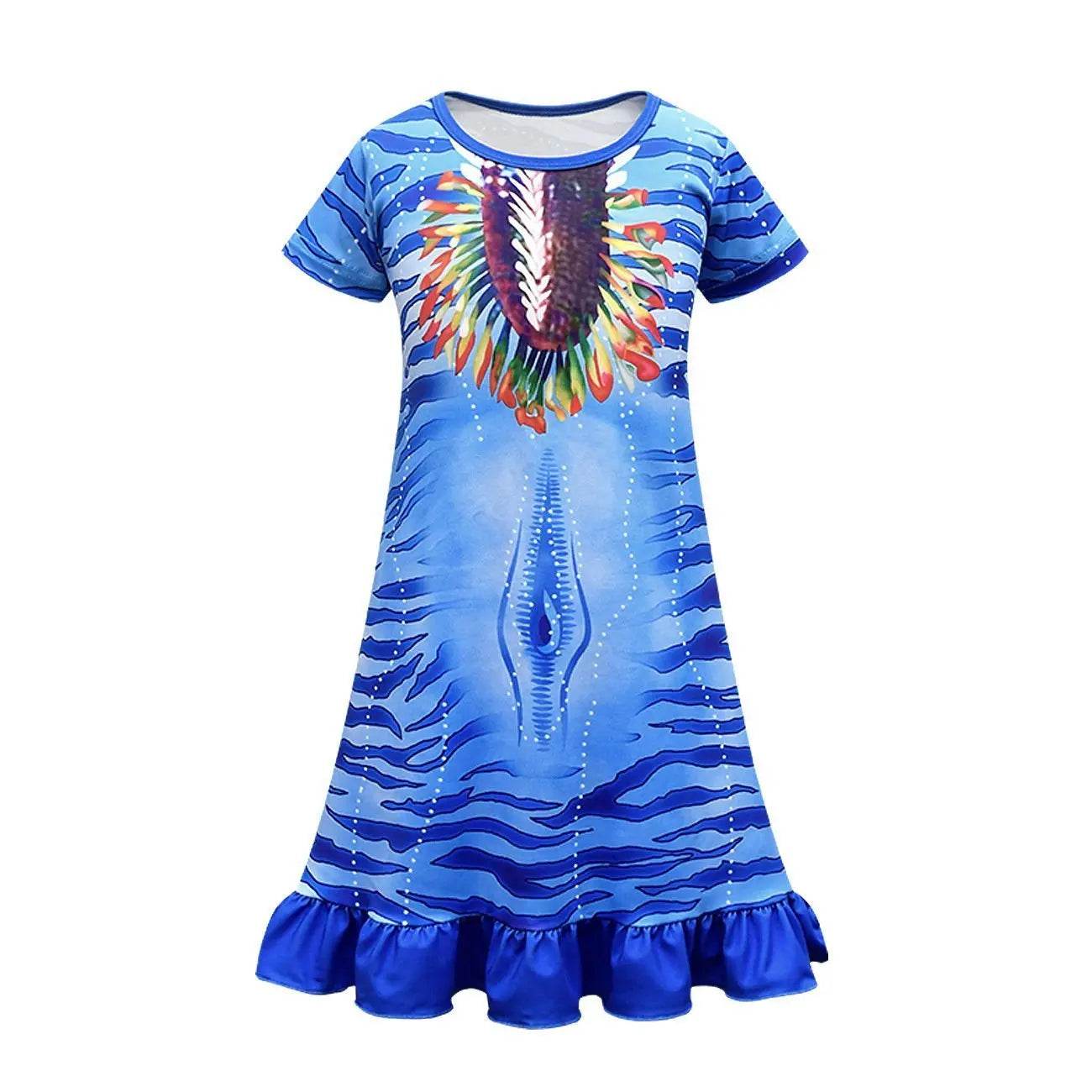 Avatar: The Way of Water Costume Cosplay Pajamas Dress For Kids - Azufun