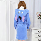Blue Donkey Kigurumi Pajamas Winter Cosplay Robe Hoodie - Pajamasbuy