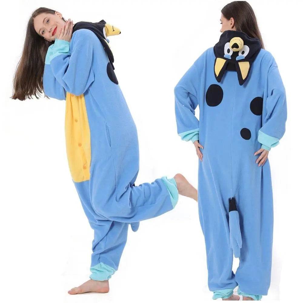 Bluey Onesies Costume Kigurumi PJS Pajamas Outfit for Adult Kids Girl Boy - Azufun