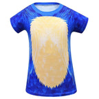 Boys Sonic the Hedgehog Print Costume Short sleeve Pants Suit - Azufun