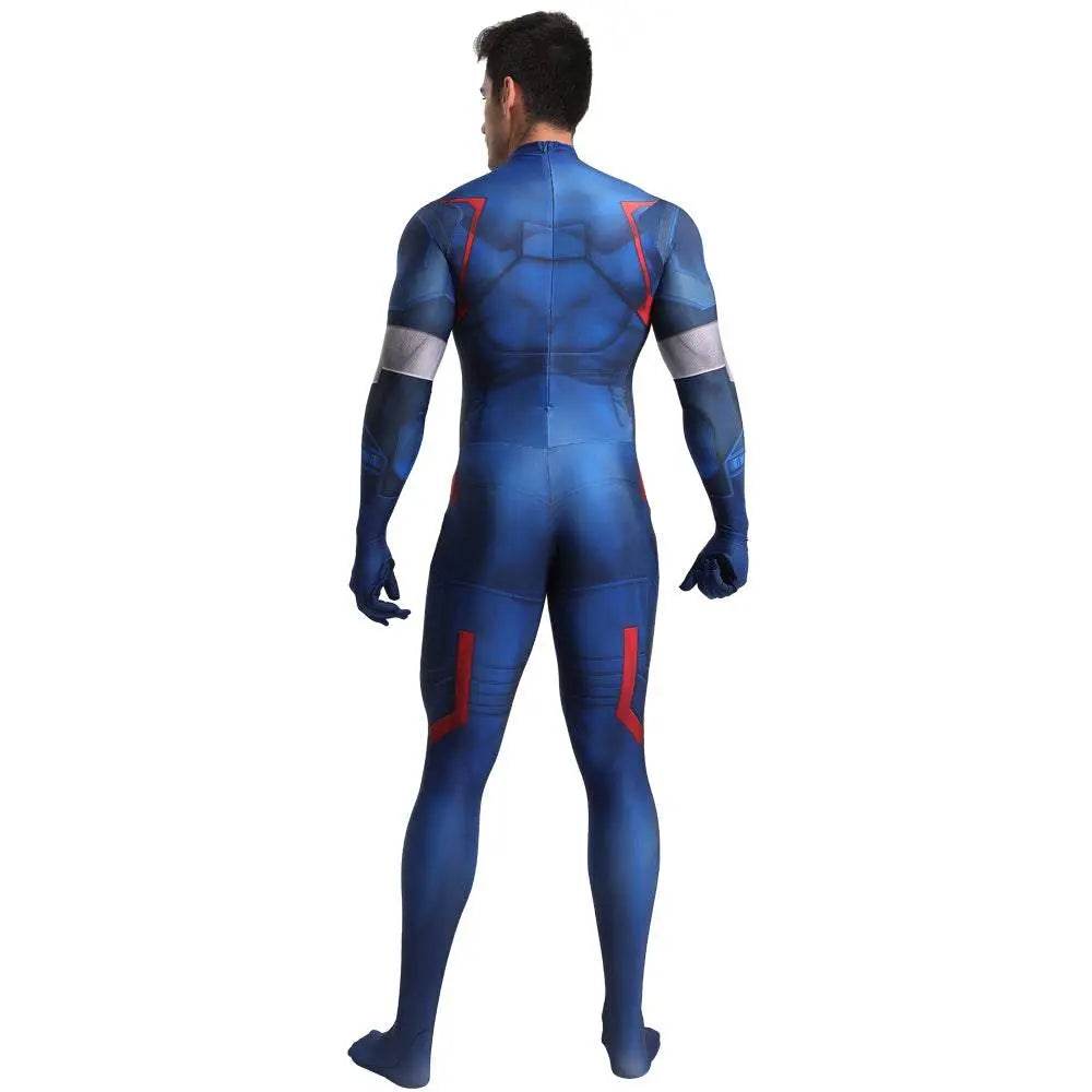 Captain America Outfits Halloween Cosplay Costume Bodysuit - Azufun