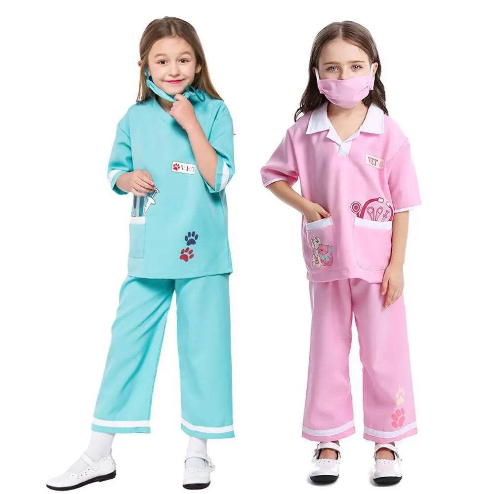 Child Unisex Doctor Dress-up Veterinarian Role Play Halloween Costumes for kids - Azufun