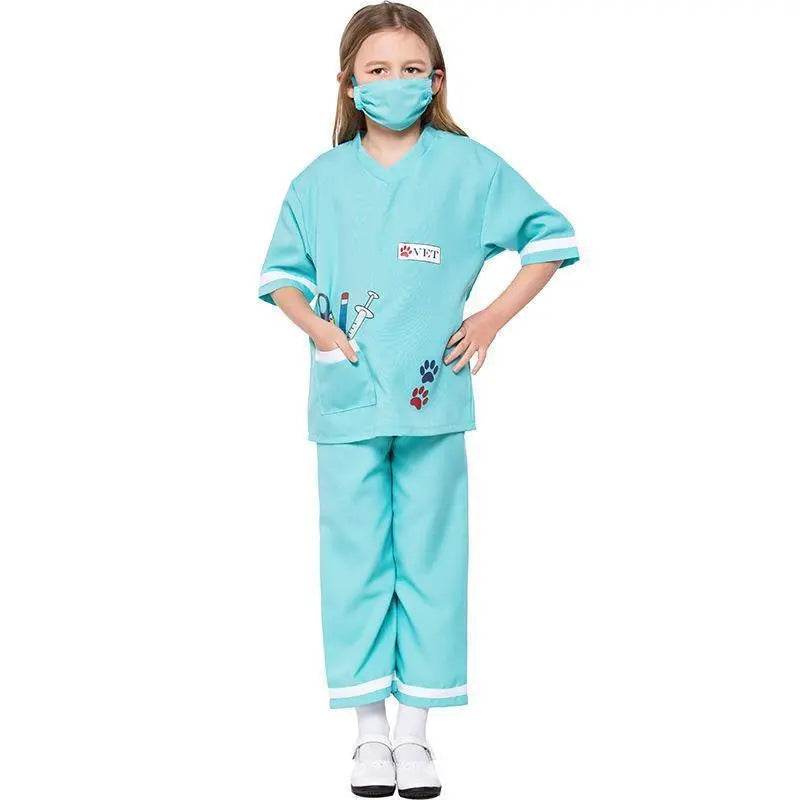 Child Unisex Doctor Dress-up Veterinarian Role Play Halloween Costumes for kids - Azufun