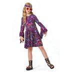 Children's 70s Retro Disco Hippie Fancy Dress Costumes Country Singer Cosplay - Azufun