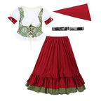 Children's Farm Oktoberfest Halloween Costume Wine Red Dance Skirt Outfit - Azufun