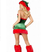 Christmas Sexy Green Tree Suit Santa Claus Costumes Adults Uniform - Azufun
