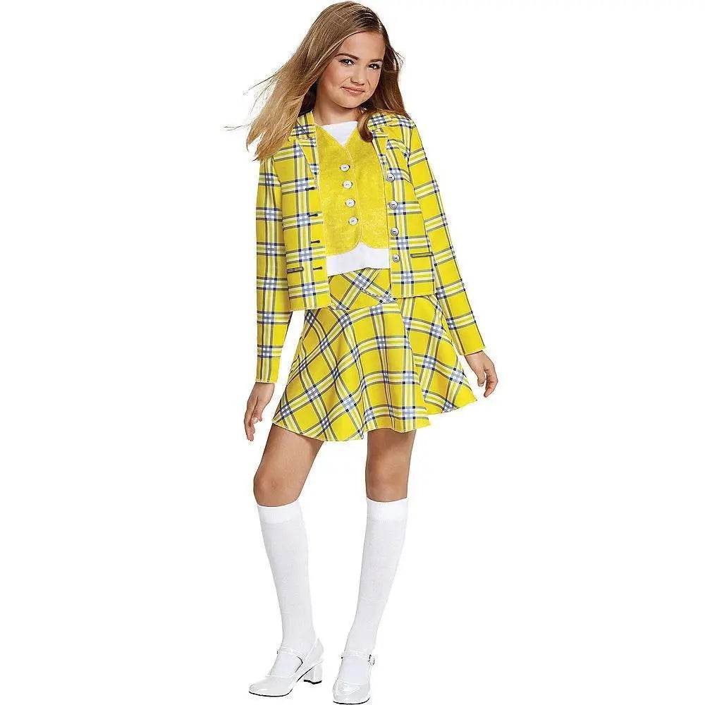 Clueless Cher Horowitz Girl Cosplay Costume School Uniform Suit Fancy Dress Halloween Outfit - Azufun