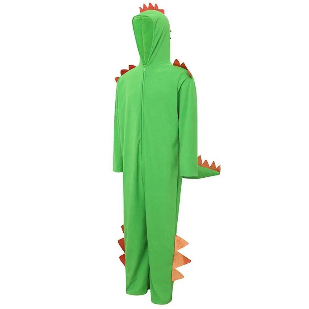 Cute Green Big Tail Dinosaur Animal Adult Jumpsuit Cosplay Costume Carnival - Azufun
