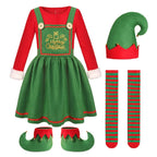 Elf Costume for Girls Boy Kids Christmas Party Dress Outfit - Azufun