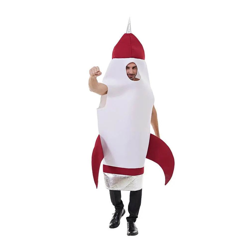 Fancy Dress Space Rocket Inflatable Costume Jumpsuit for Adults Outfit Halloween - Azufun