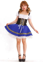 German Oktoberfest Outfit Beer Bavarian Waitress Serving Maid Outfit Cosplay Costume - Azufun