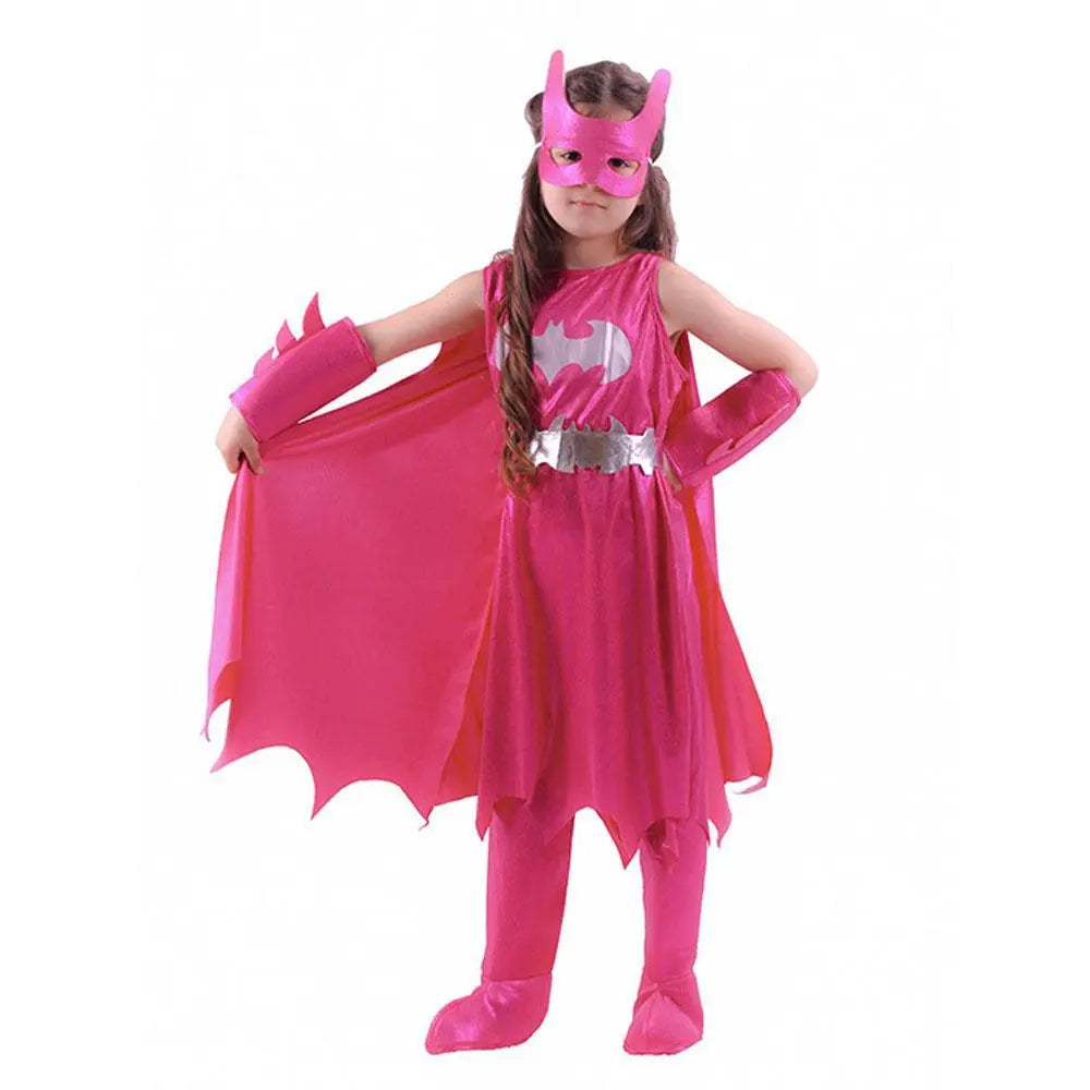 Girl's Deluxe Pink Batgirl Cosplay Costume Halloween Fancy Dress Up Outfit for Child - Pajamasbuy