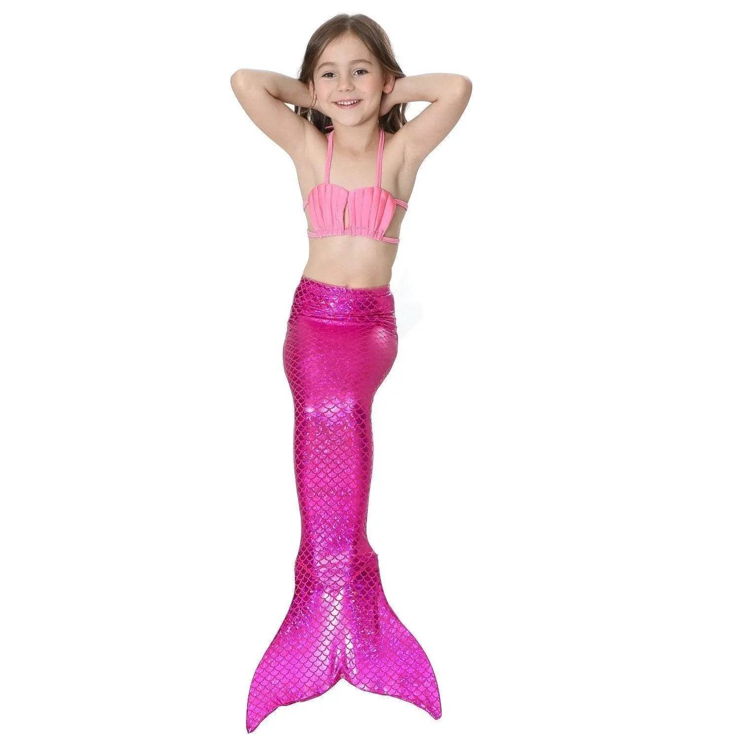 Girls Kids Mermaid Tail Swimwear Bikini Set Swimsuit Swimming Costume - Azufun