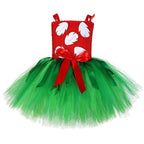 Girls Tutu Dreams Hawaii Lilo Costume with Tropical Fern Leaf Headband - Azufun