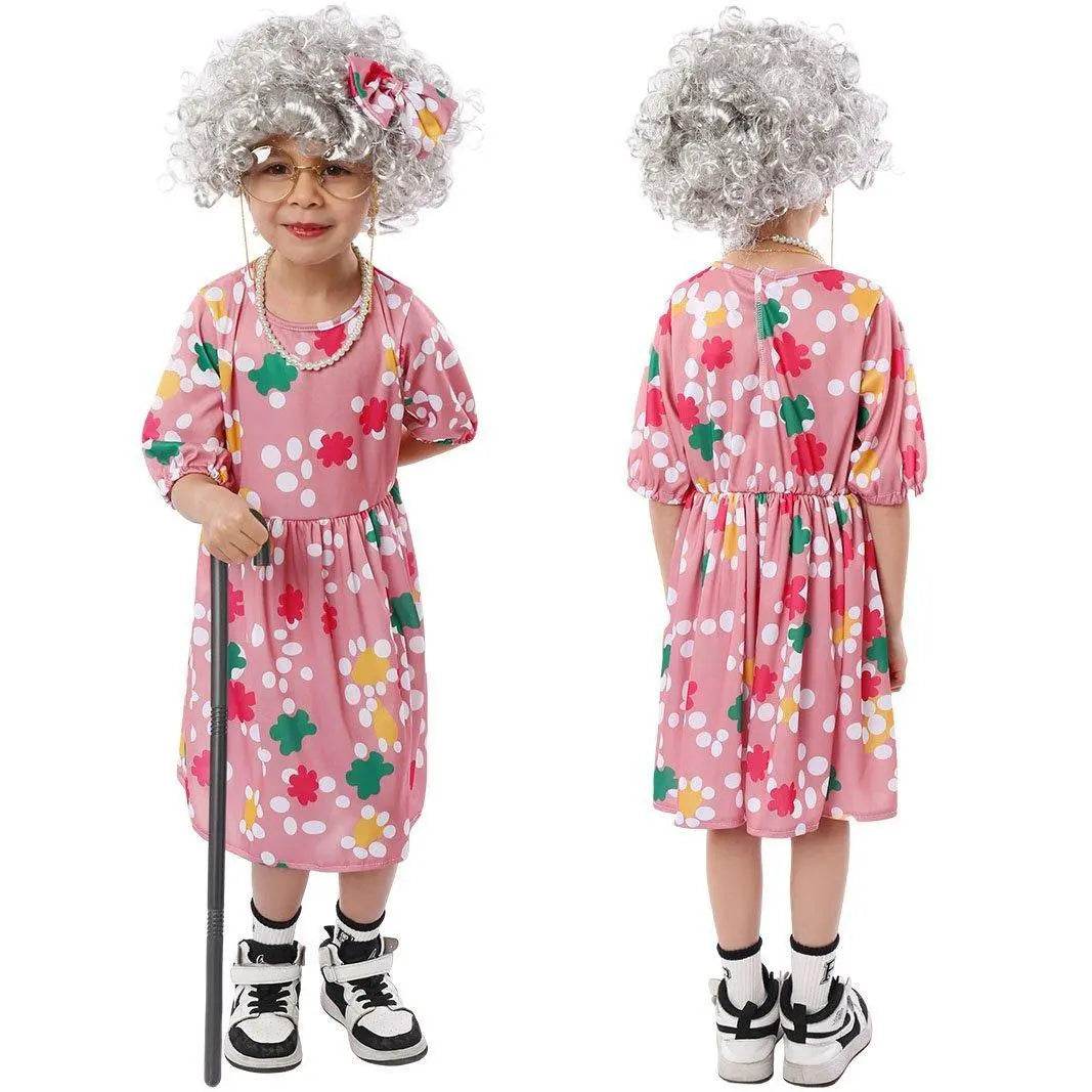 Grandma Cosplay Costume Halloween Children's Day Party Stage Performance Outfit - Azufun