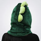 Green Dinosaur Kigurumi Neck warmer Hooded animal hat - Pajamasbuy
