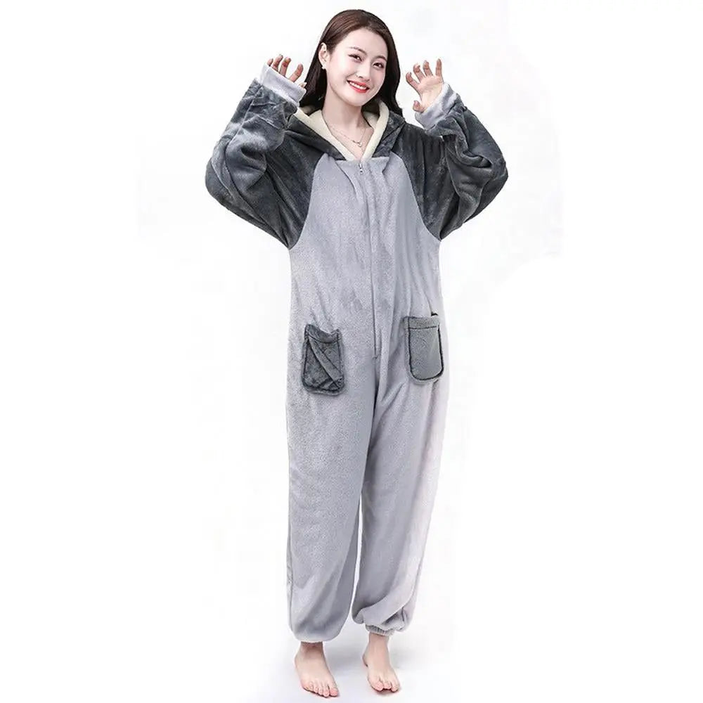 Grey Mickey Kigurumi Onesie Pajamas for Adults|?PajmasBuy