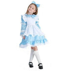 Halloween Alice Dress Girl's Princess Costume Maid Dress for kids - Azufun